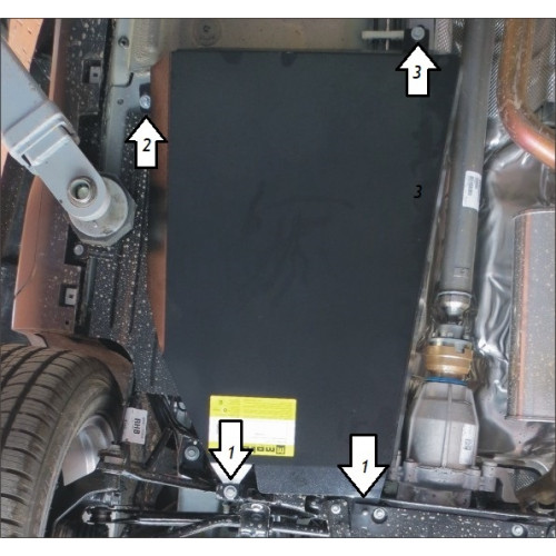 Защита Топливного бака MOTODOR для Ford Kuga 2013-2019, Сталь 2 мм - Арт. 756