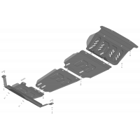 Защита Картера двигателя, КПП, Радиатора, Раздаточной коробки MOTODOR для JAC T8 Pro 2019-, Сталь 2 мм - Арт. 78303